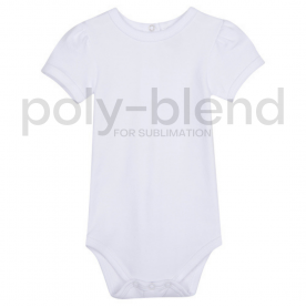 *Sublimation Blanks* Blank Girl's Short Puff Sleeve Infant Bodysuit - Poly Blend